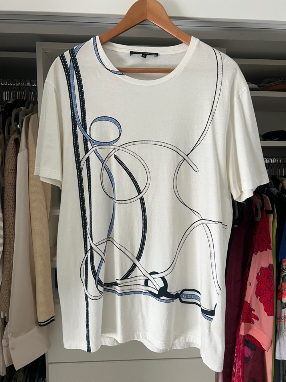 Gucci White T-Shirt with Black Label